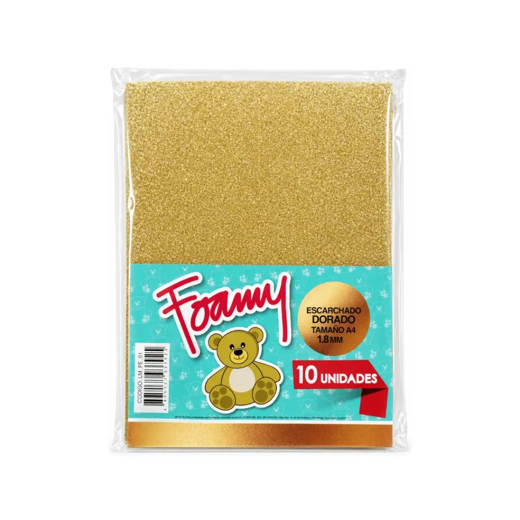 FOAMY ESCARCHADO DORADO A4 (FOMIX)