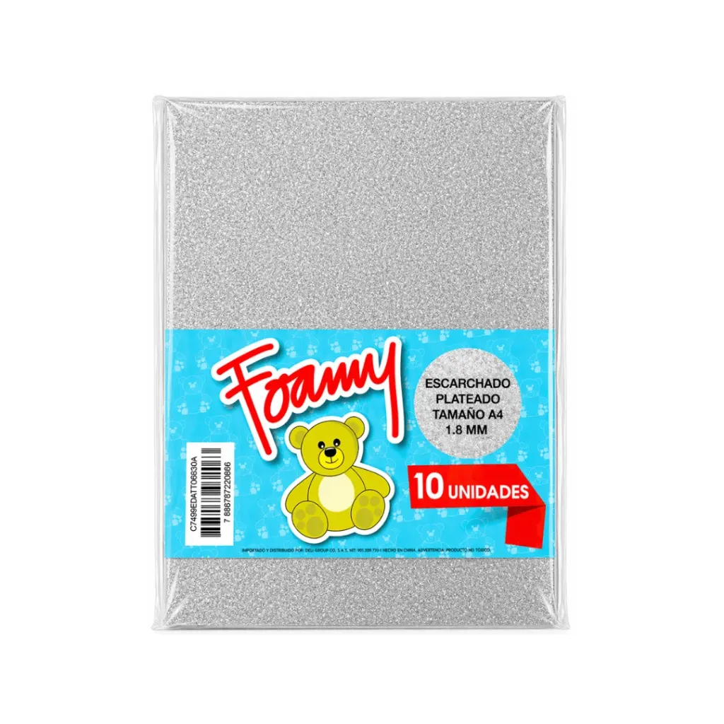 FOAMY ESCARCHADO PLATEADO A4 (FOMIX)