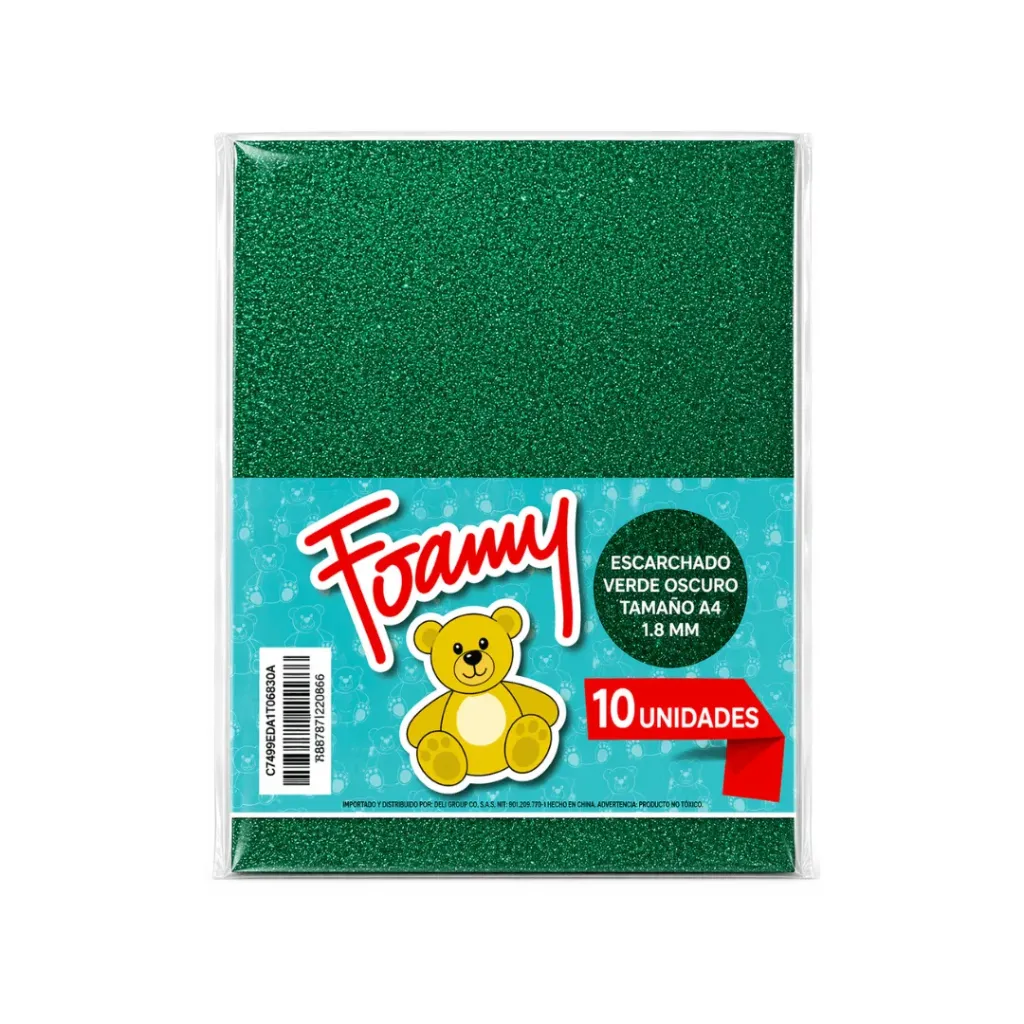 FOAMY ESCARCHADO VERDE OSCURO A4 (FOMIX)