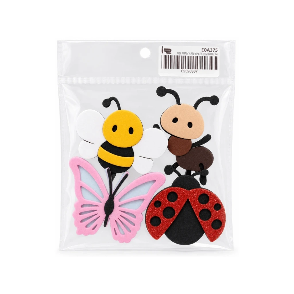 FOAMY FIGURA 3D ANIMALES INSECTOS X4 A5 V028