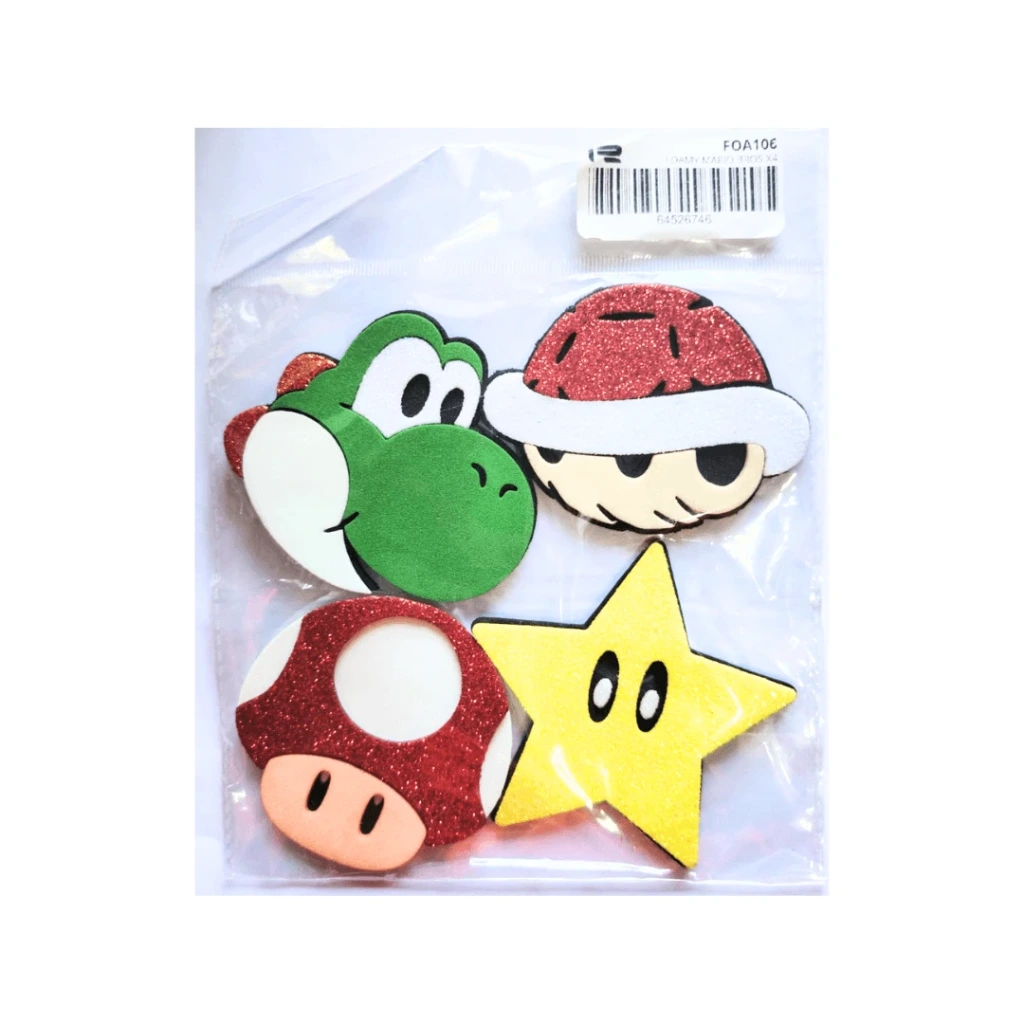 FOAMY FIGURA 3D MARIO BROSS X4 REF. V037