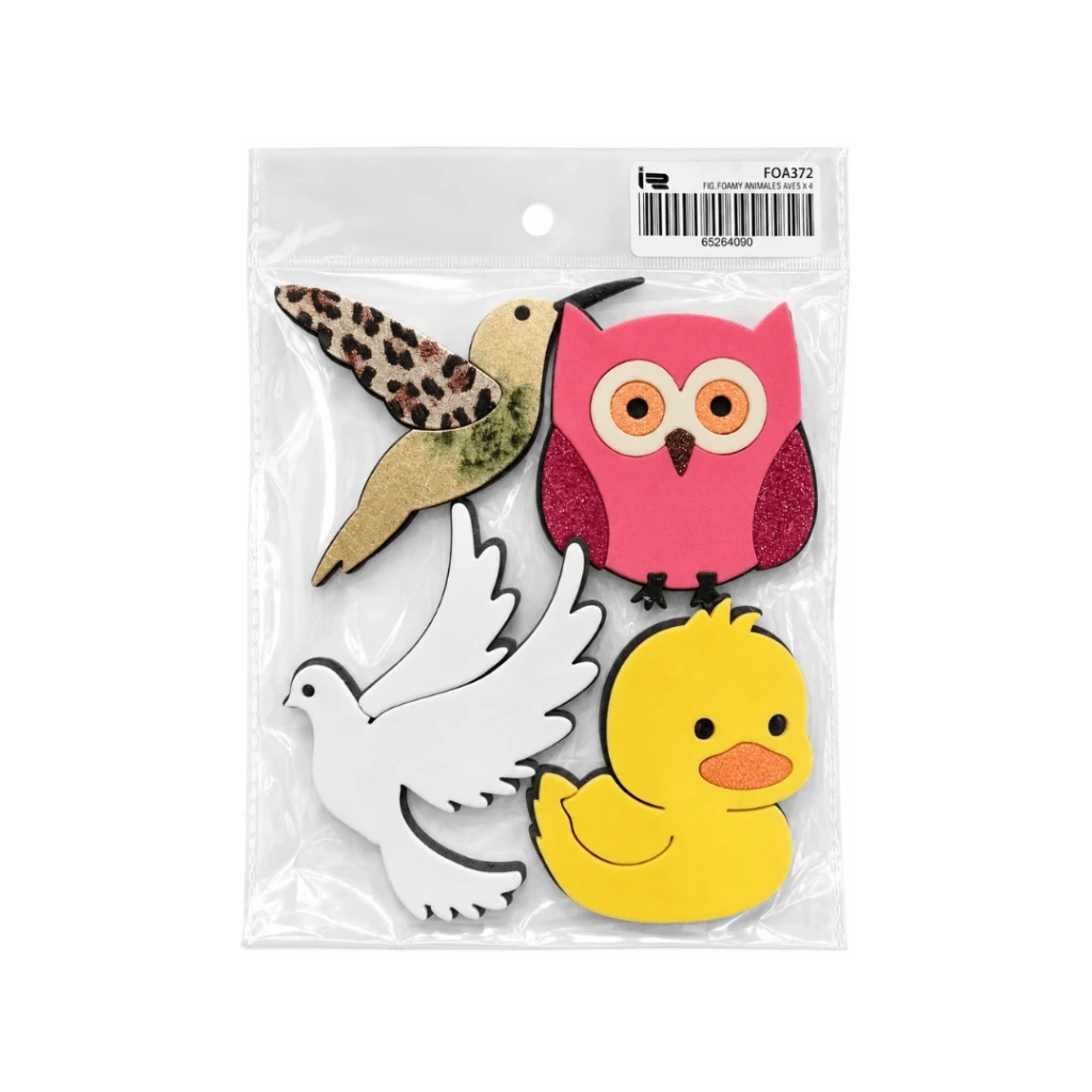 FOAMY FIGURA ANIMALES AVES X4 A5 V029