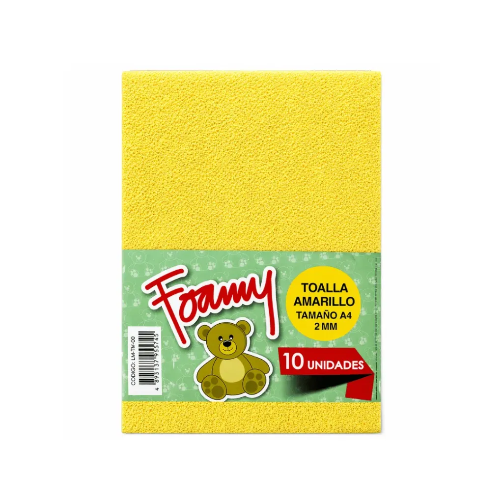 FOAMY TOALLA AMARILLO A4 X10