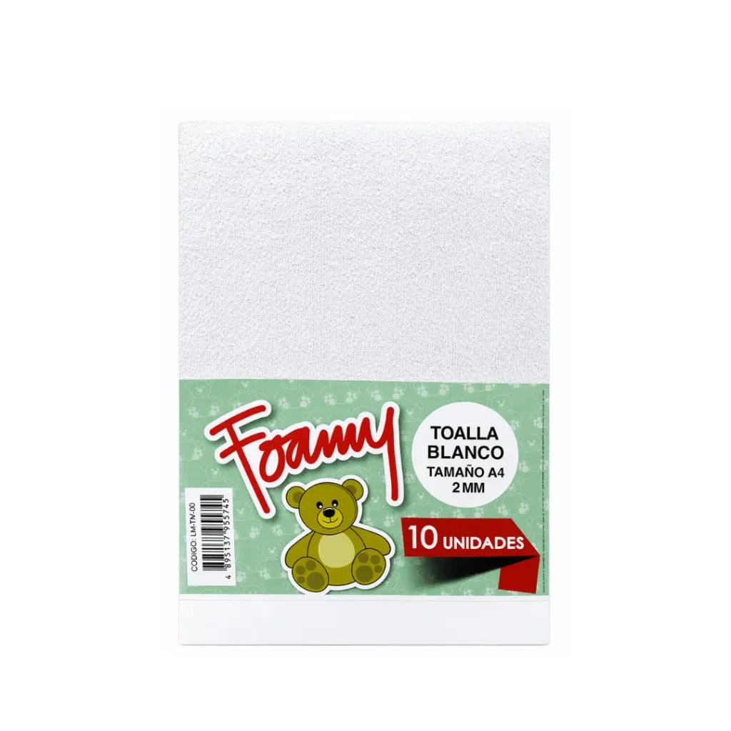 FOAMY TOALLA BLANCO A4 X10