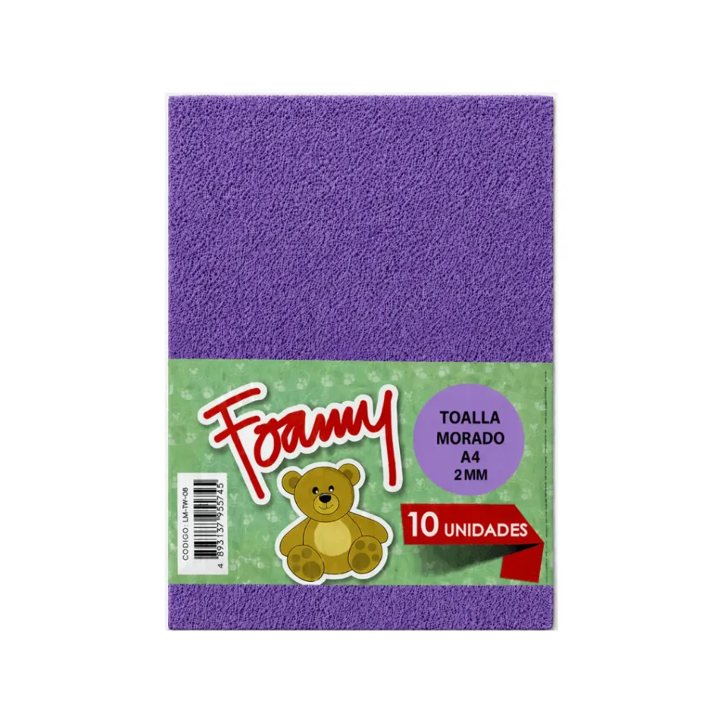 FOAMY TOALLA MORADO A4 X10