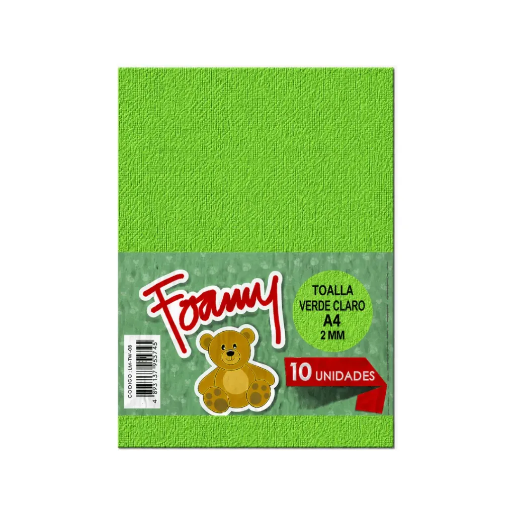 FOAMY TOALLA VERDE CLARO A4 X10