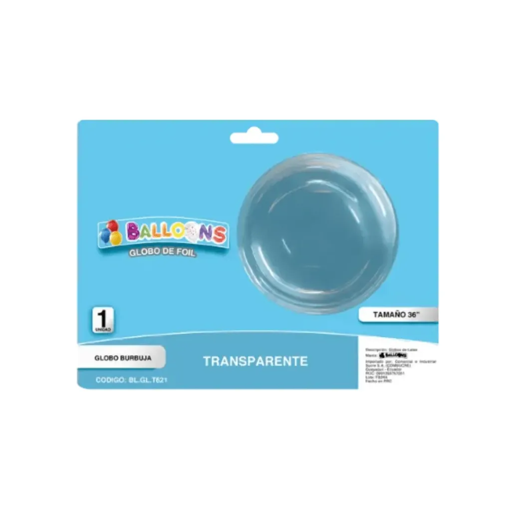 GLOBO PLÁSTICO TRANSPARENTE 36 PULGADAS