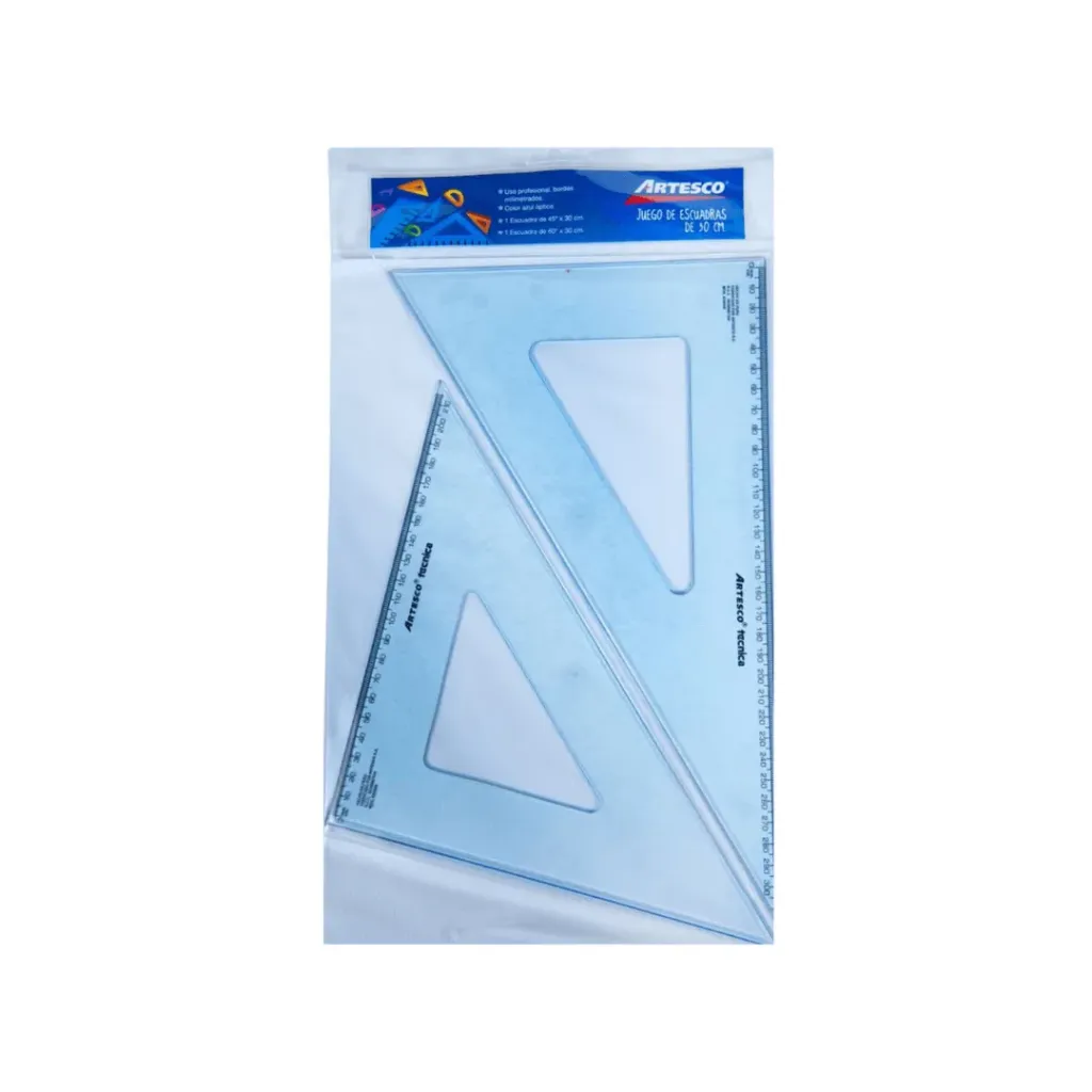 JUEGO ARTESCO ESCUADRAS 45º/60ºX30 CM