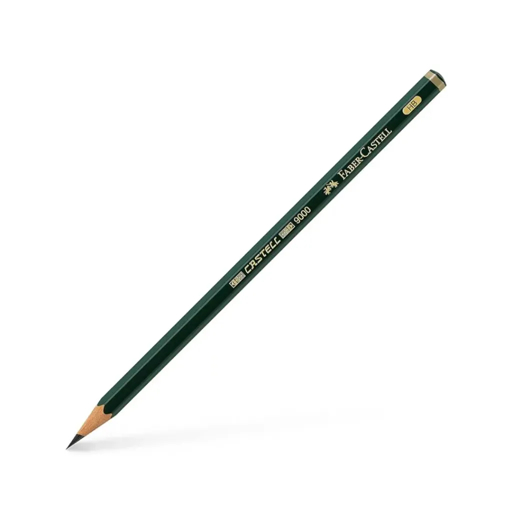 LÁPIZ FABER CASTELL DE GRAFITO 9000 HB CUERPO VERDE