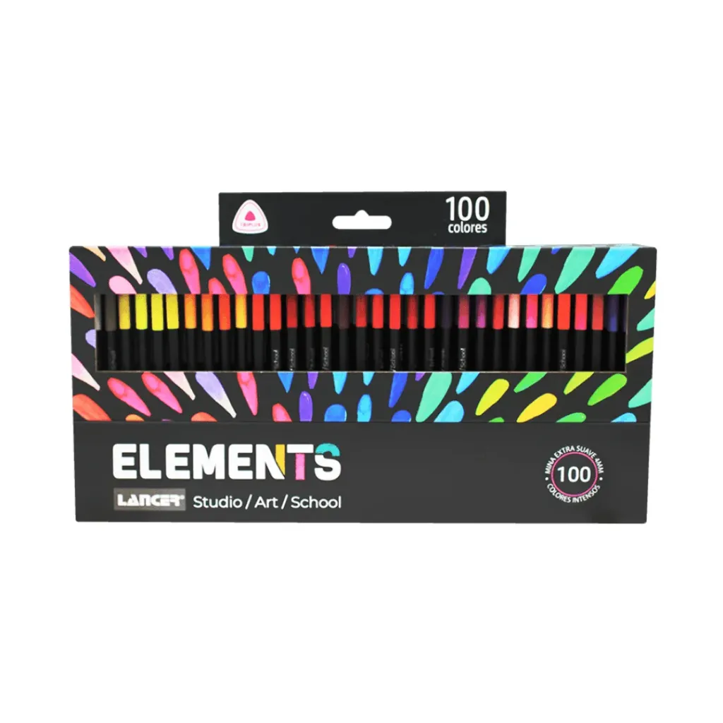 LÁPIZ ELEMENTS 100 COLORES TRIANGULAR 4.0 MM
