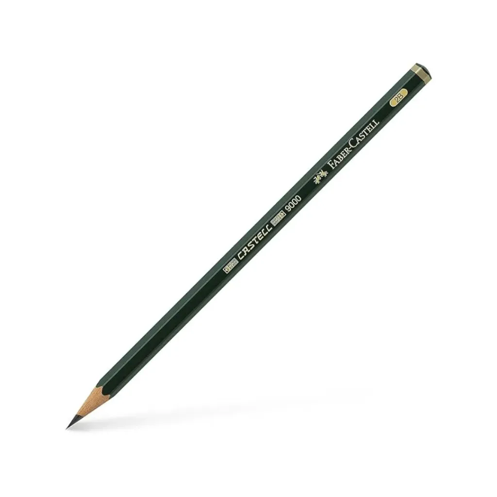 LÁPIZ FABER CASTELL DE GRAFITO 2B CUERPO DE COLOR VERDE