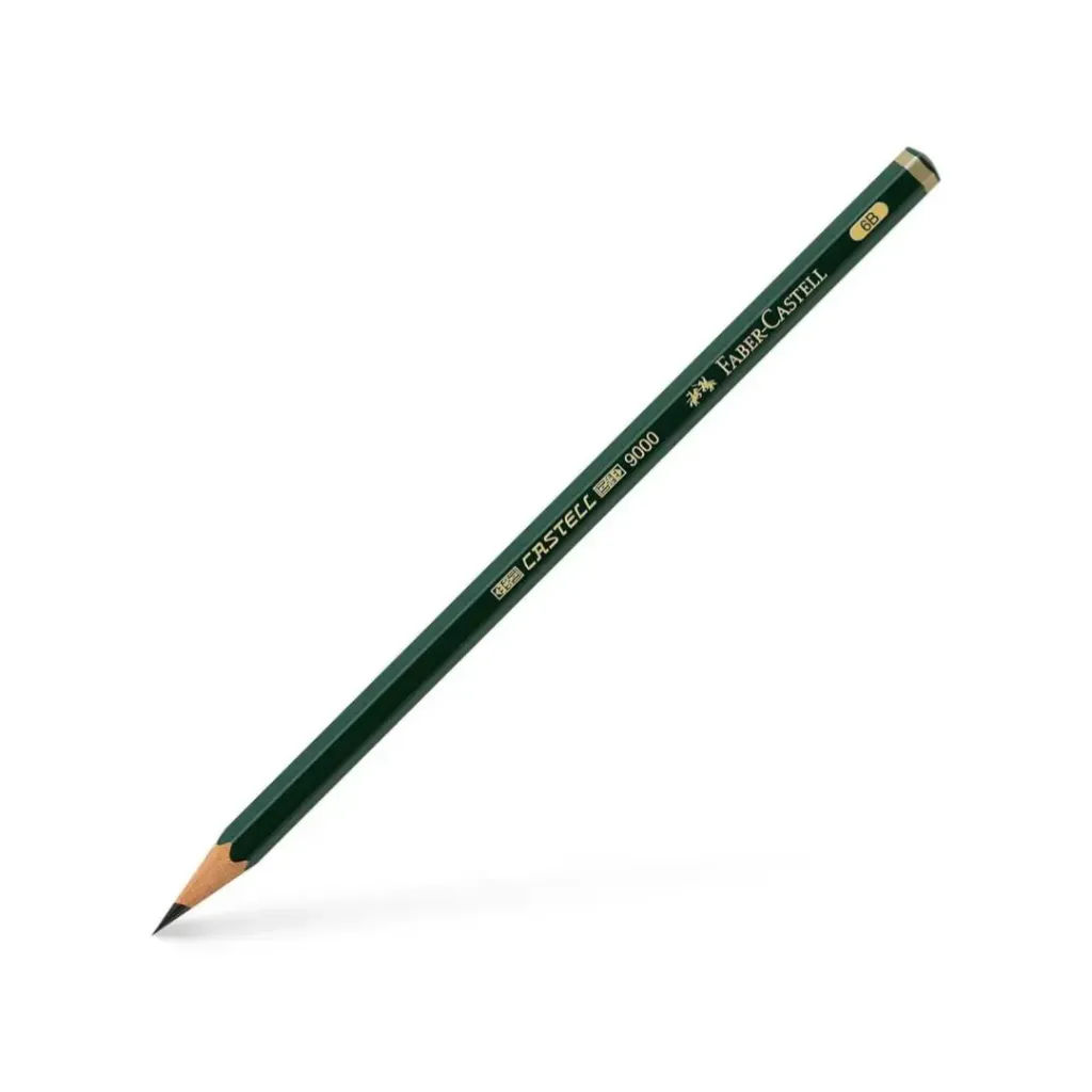 LÁPIZ FABER CASTELL 6B CUERPO DE COLOR VERDE