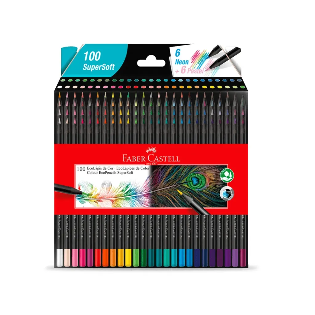 LÁPIZ FABER CASTELL SUPER SOFT 100 COLORES