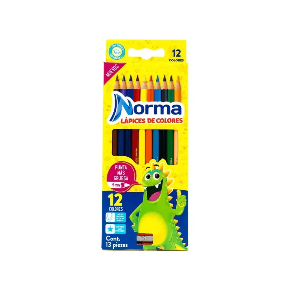 LÁPIZ NORMA 12/15 COLORES 4.2MM CON SACAPUNTA