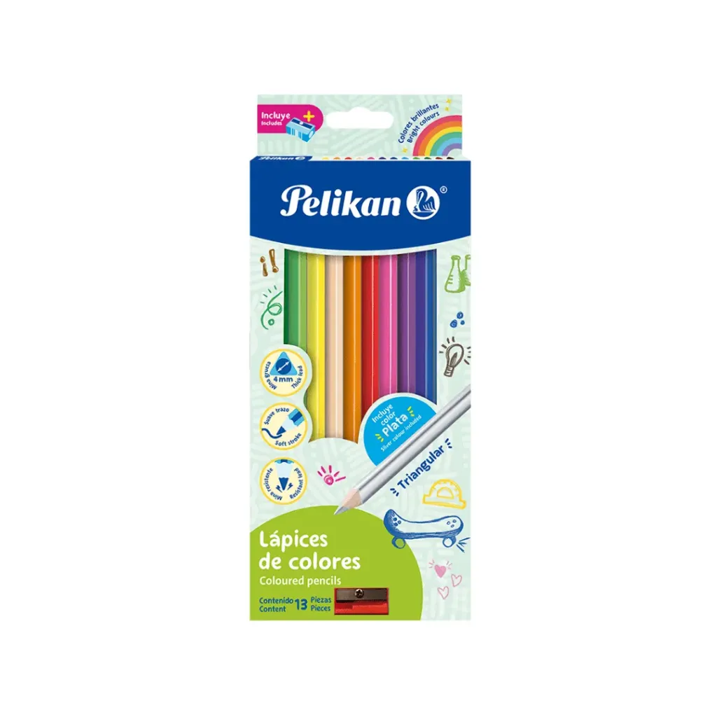 LÁPIZ PELIKAN 12 COLORES LARGOS