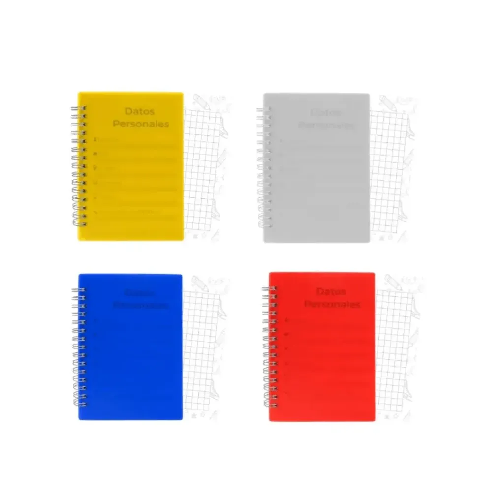 LIBRETA JEFF DOBLE ANILLO #2 100 HJS - CUADROS PASTA PLÁSTICA