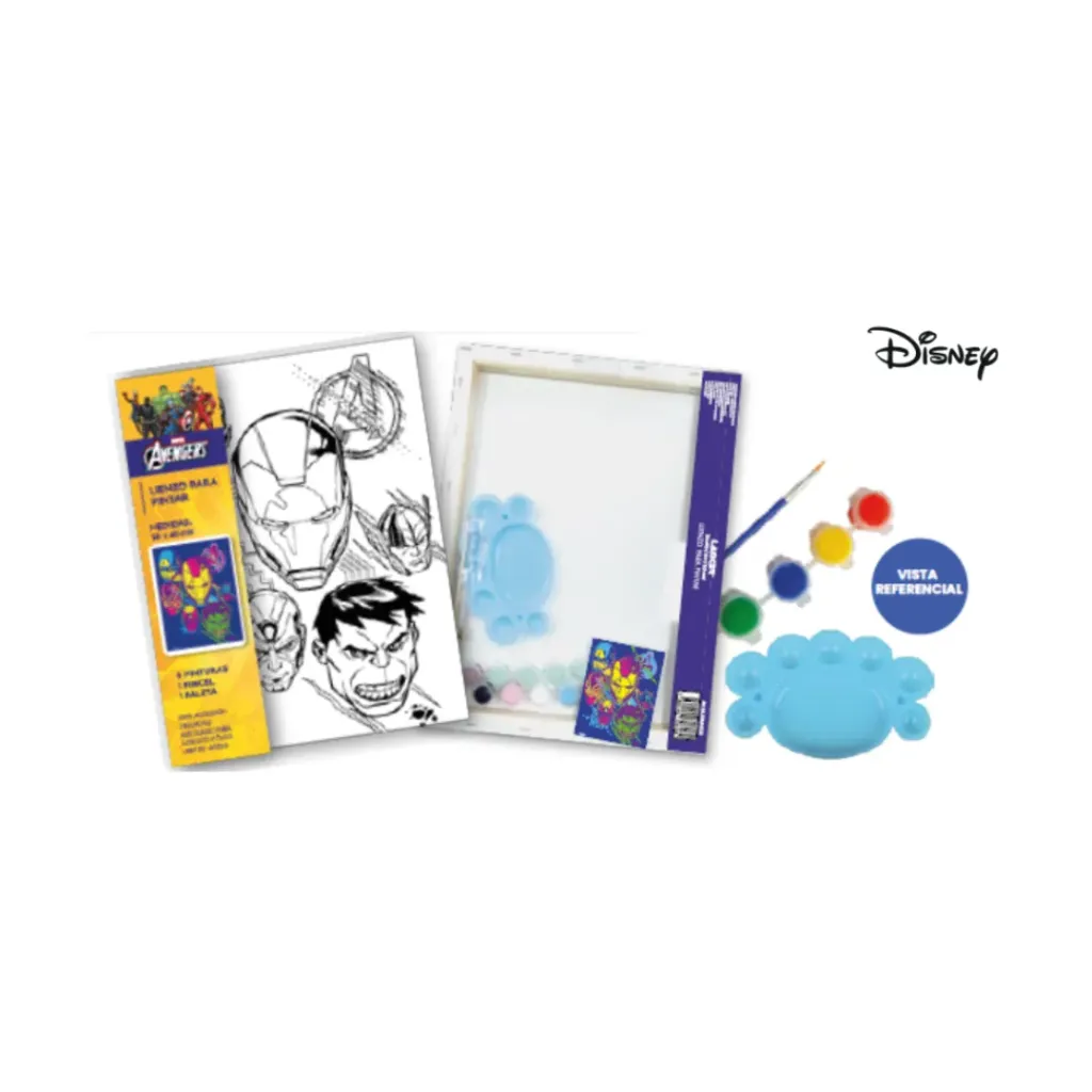 LIENZO AVENGERS 30X40CM C.PINTURA+PINCEL Y PALETA