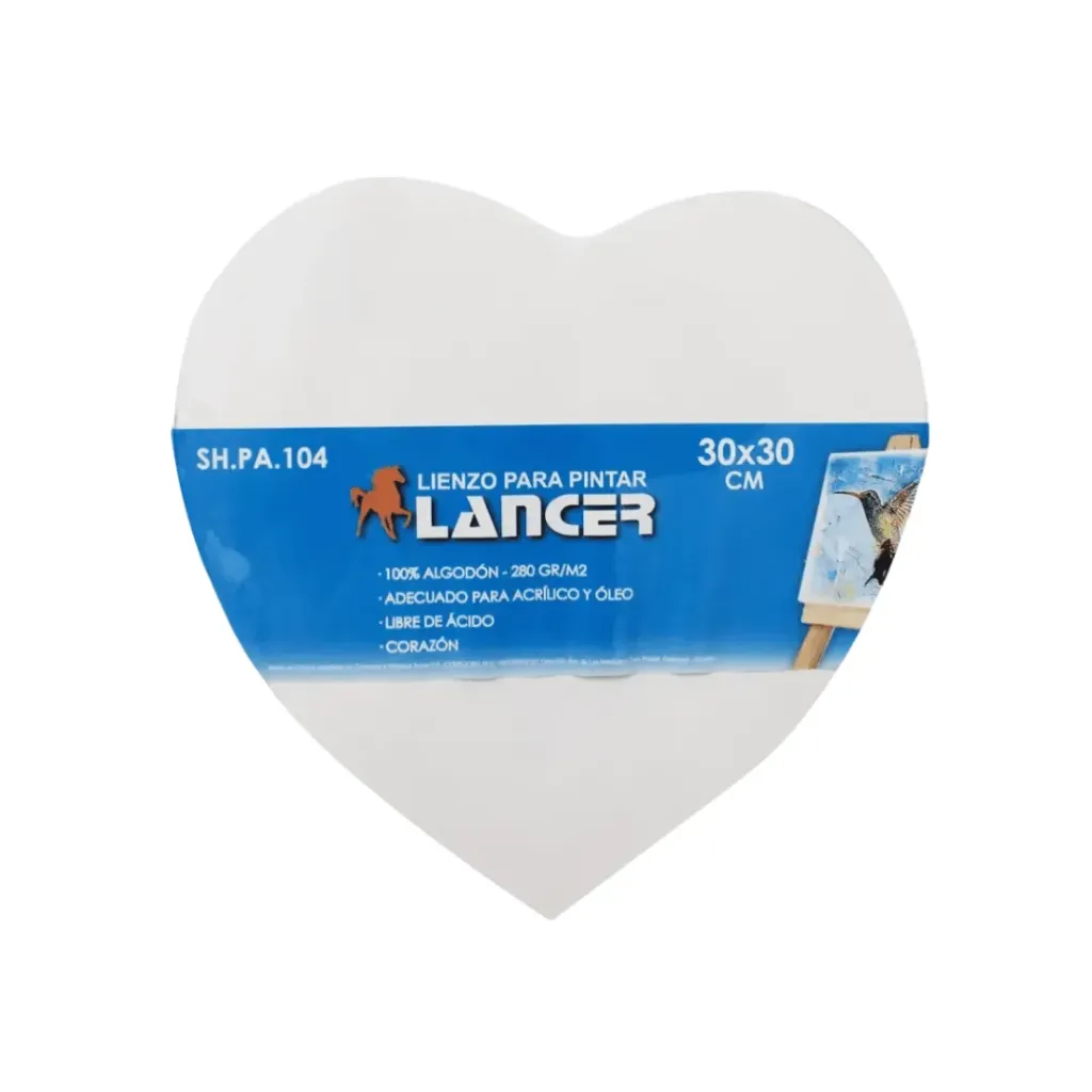LIENZO PARA PINTAR 30X30CM-CORAZÓN