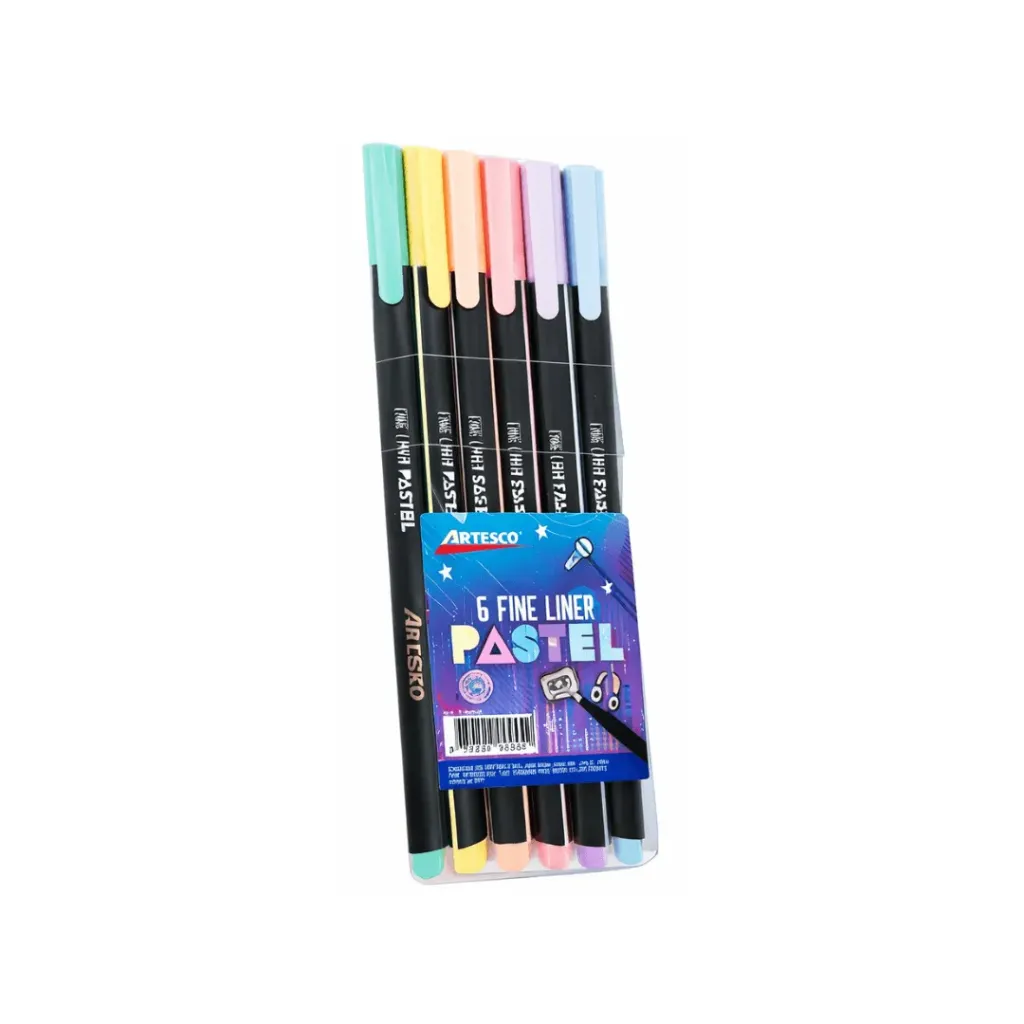 MARCADOR ARTESCO FINELINER PASTEL TRIANGULAR X 6 COLORES