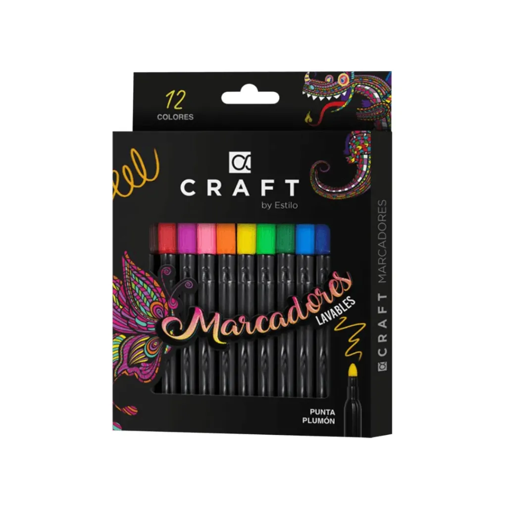 MARCADORES CRAFT 10 COLORES ESCOLAR JUMBO