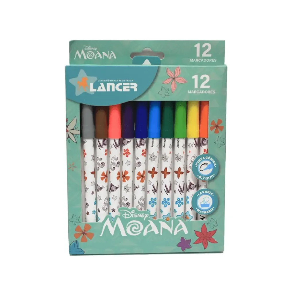MARCADOR 12 COLORES-MOANA PUNTA CONICA 4.7MM