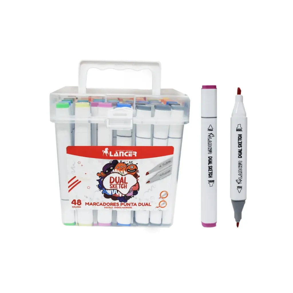 MARCADOR DUAL SKETCH DOBLE PUNTA 48 COLORES