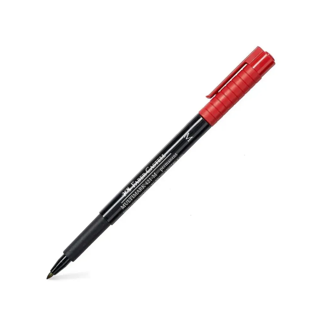 MARCADOR FABER CASTELL MULTIMARK 421 ROJO PARA CD PUNTA MEDIA 1.0MM-154421