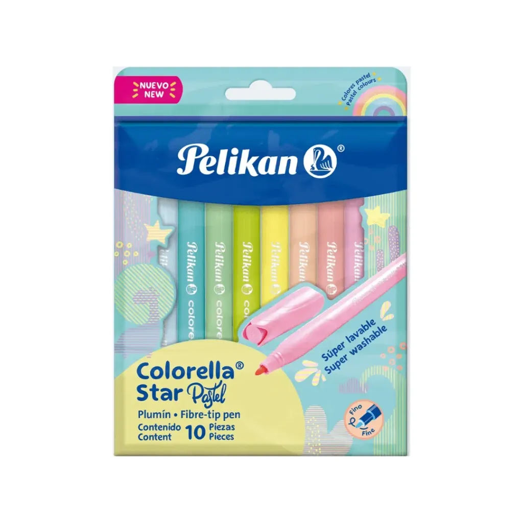 MARCADOR PELIKAN COLORELLA STAR JR PASTEL X 10 COLORES