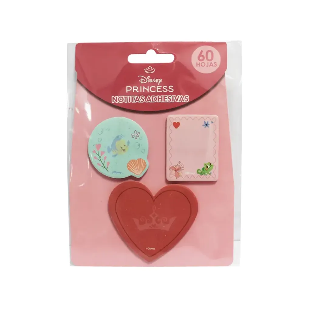 NOTITAS ADHESIVAS PRINCESAS-60 HOJAS 1X70X70MM / 2X40X40MM