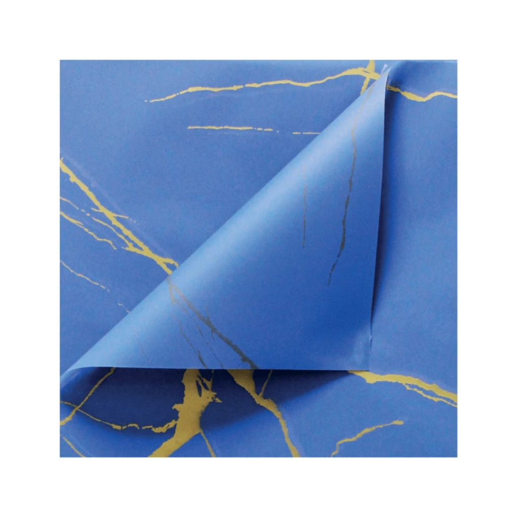 PAPEL COREANO AZUL INDIGO MARMOLEADO 50MIC - 58X58CM