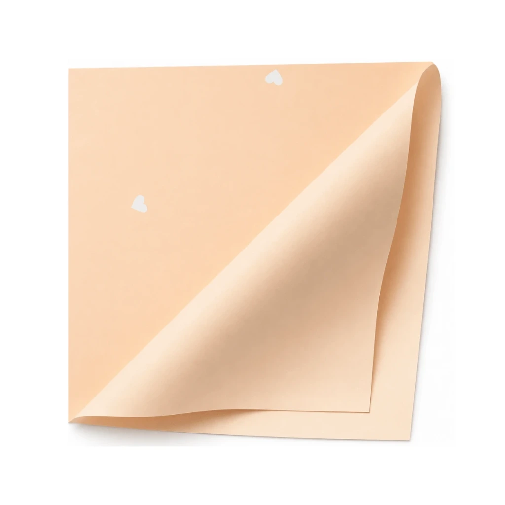 PAPEL COREANO BEIGE DE CORAZONES 65MIC - 58X58CM