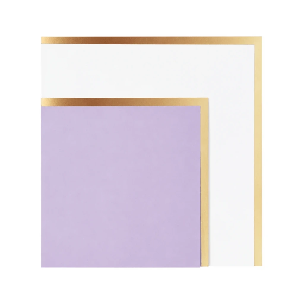 PAPEL COREANO LILA CON DOBLE FILO DORADO TRANSPARENTE 50MIC-58X58CM