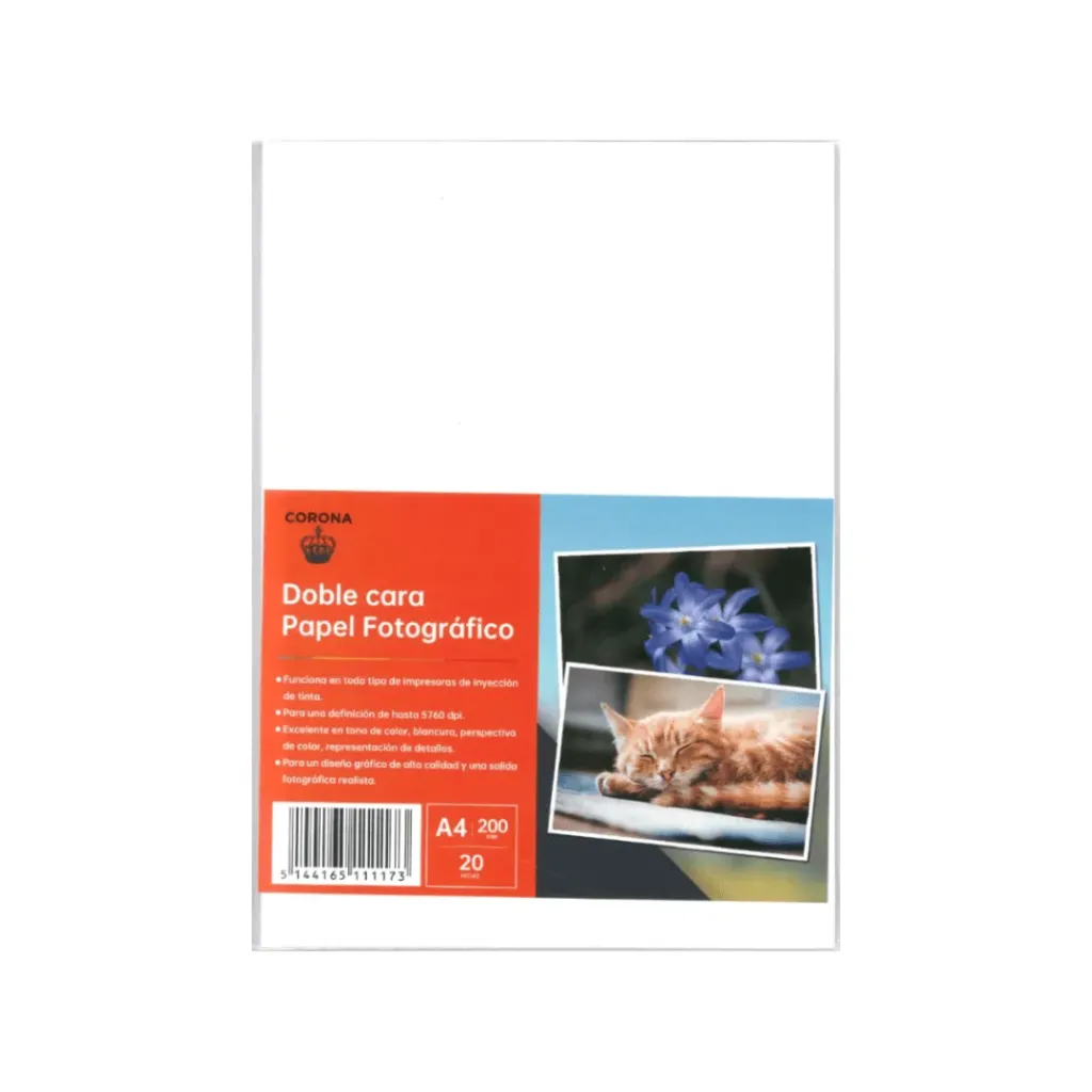 PAPEL FOTOGRÁFICO DOBLE CARA X 20 HOJAS