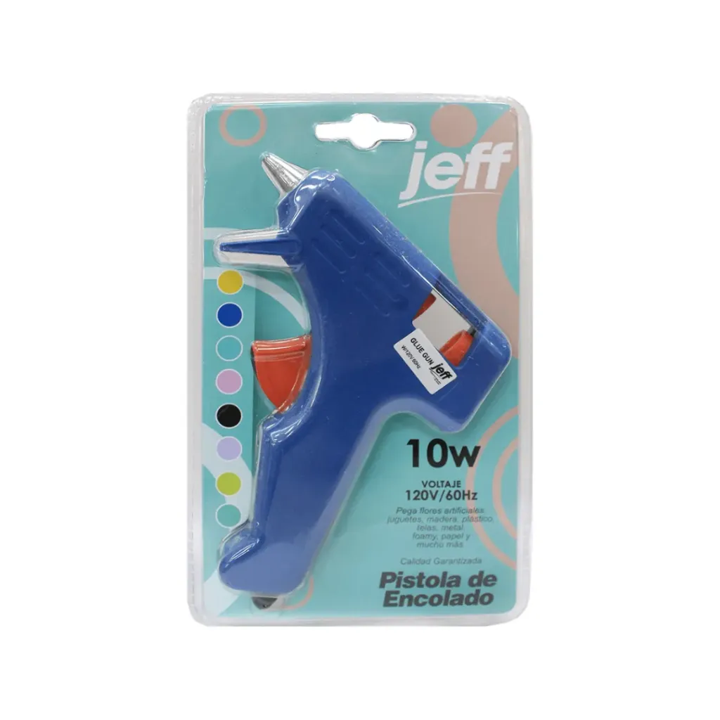 PISTOLA DE SILICÓN JEFF 10W AZUL CON ON/OFF
