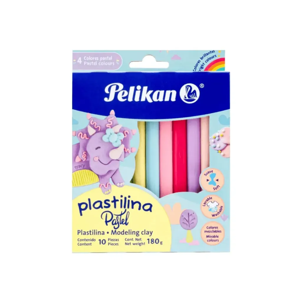 PLASTILINA JUMBO 180GR-10 COLORES PASTEL