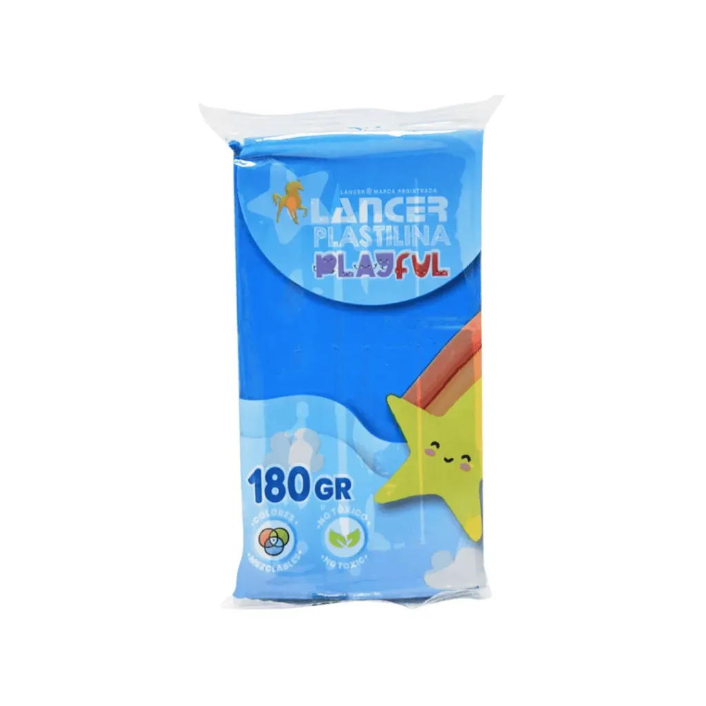 PLASTILINA MARQUETA LANCER 180GR - AZUL MARINO