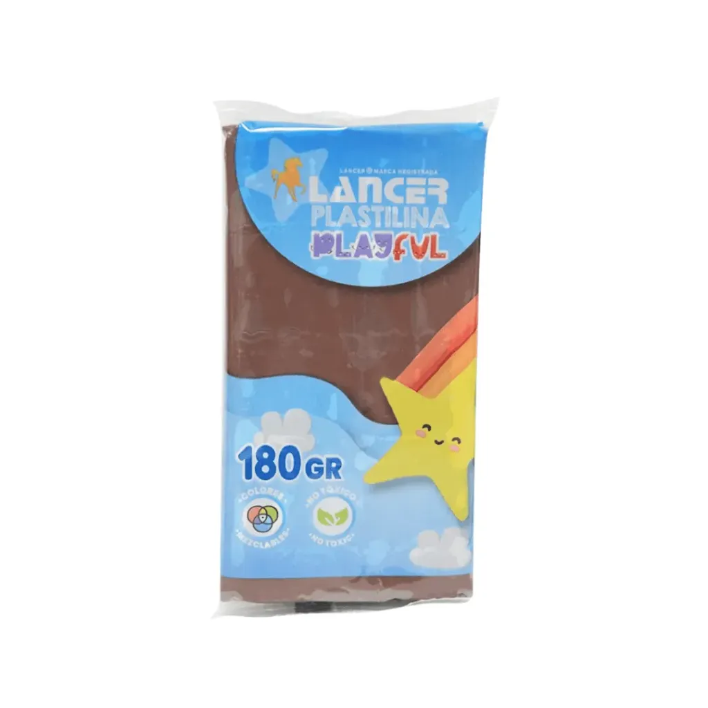 PLASTILINA MARQUETA LANCER 180GR - CAFÉ