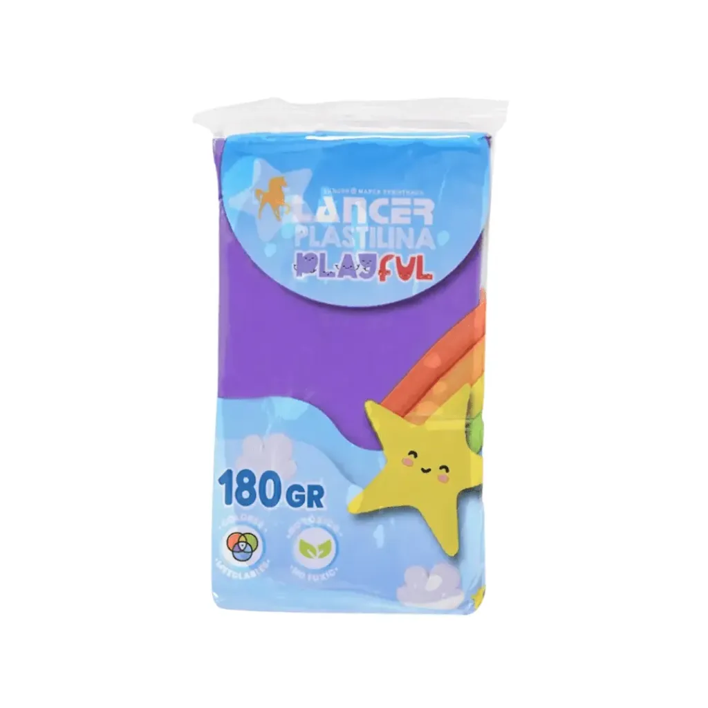 PLASTILINA MARQUETA LANCER 180GR - MORADO