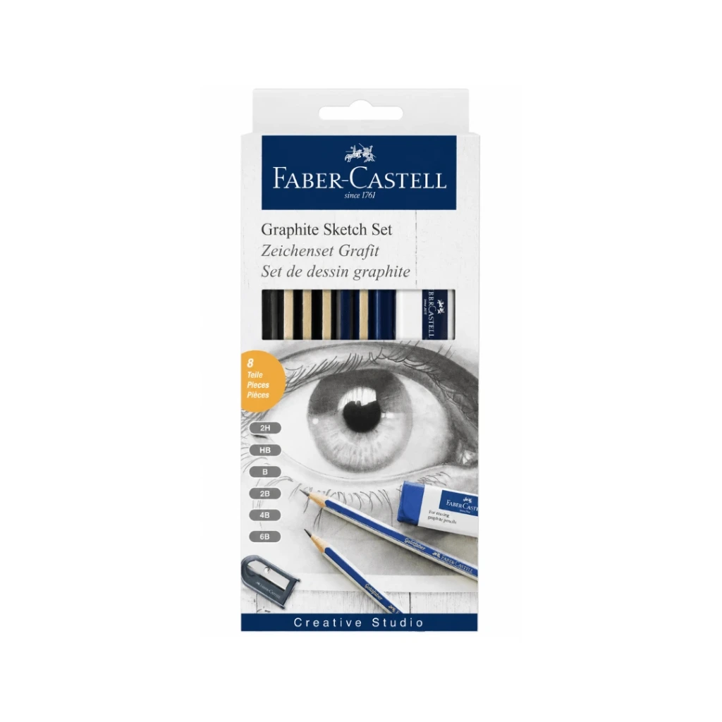 SET FABER DE LAPICES GRAFITOS (2H,HB,B,2B,4B,6B+BOR+SAP) PARA BOSQUEJO