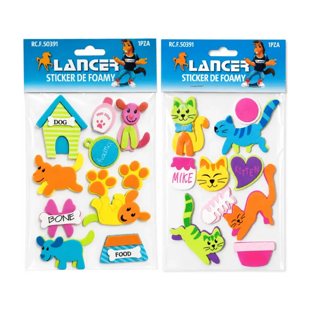 STICKER FOAMY GATOS Y PERROS