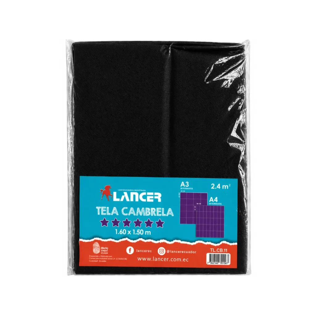 TELA CAMBRELA 160X150CM NEGRA