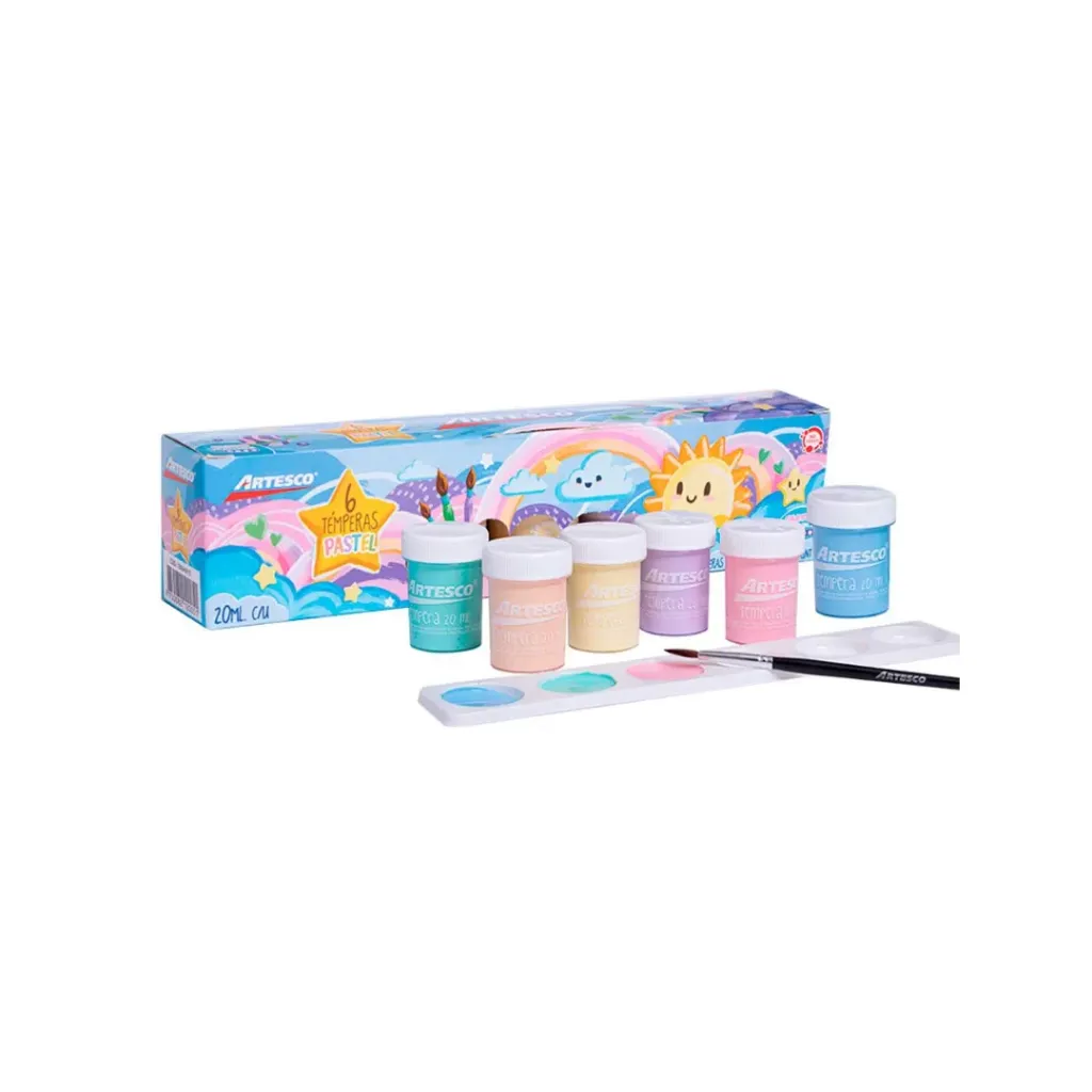 TEMPERA ARTESCO PASTEL X 6 COLORES 20ML