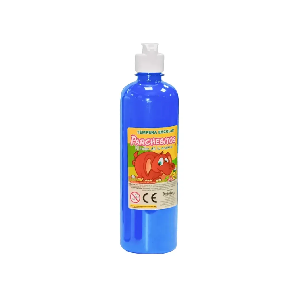 TEMPERA PARCHESITOS 500CC AZUL