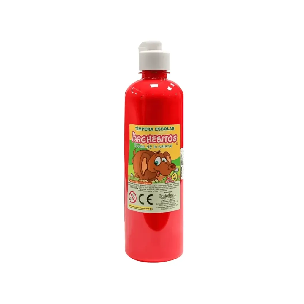 TEMPERA PARCHESITOS 500CC ROJA