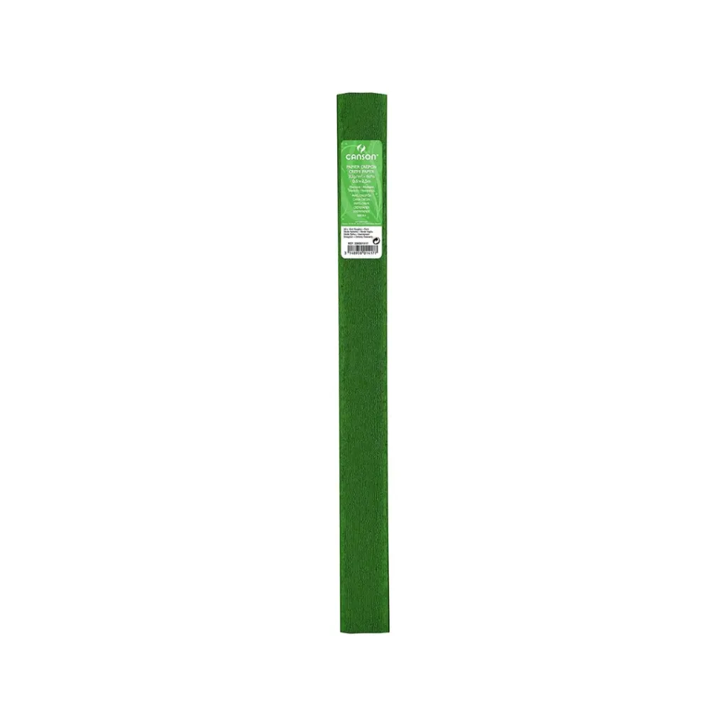 PAPEL CREPÉ VERDE OSCURO PLG 0.5 X 2.5M 48GRS - CANSON