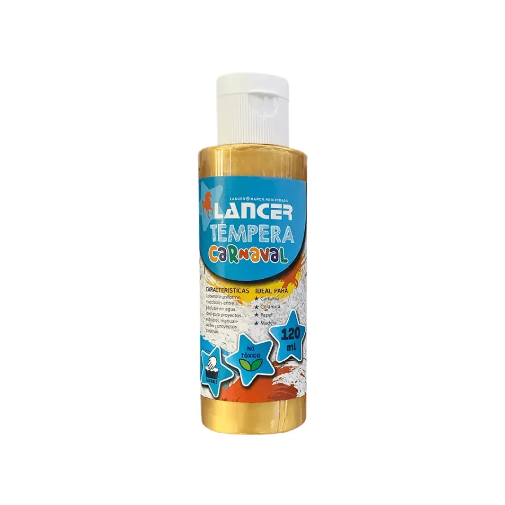 TEMPERA LANCER METALIZADA ORO 120ML