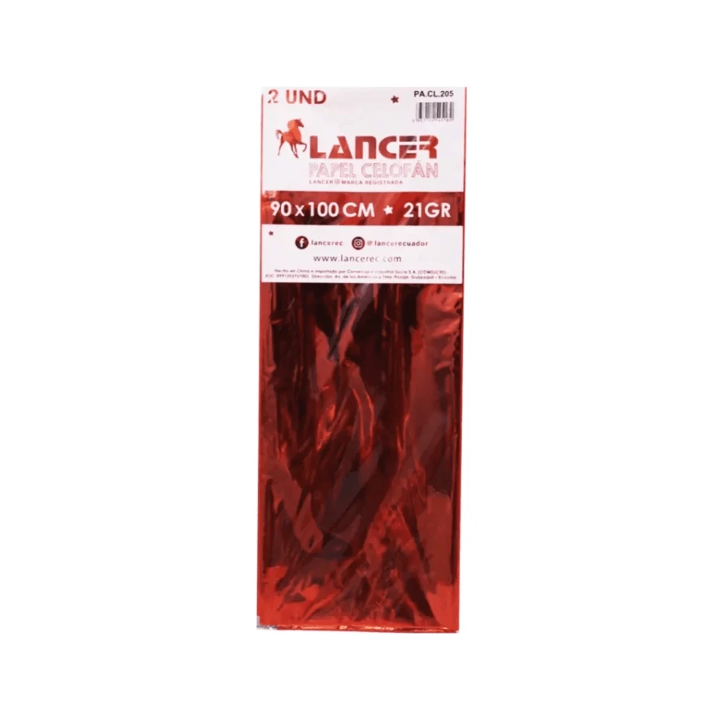 PAPEL CELOFAN NARANJA 21 GRS- 90X100 CMS-X 2 UND
