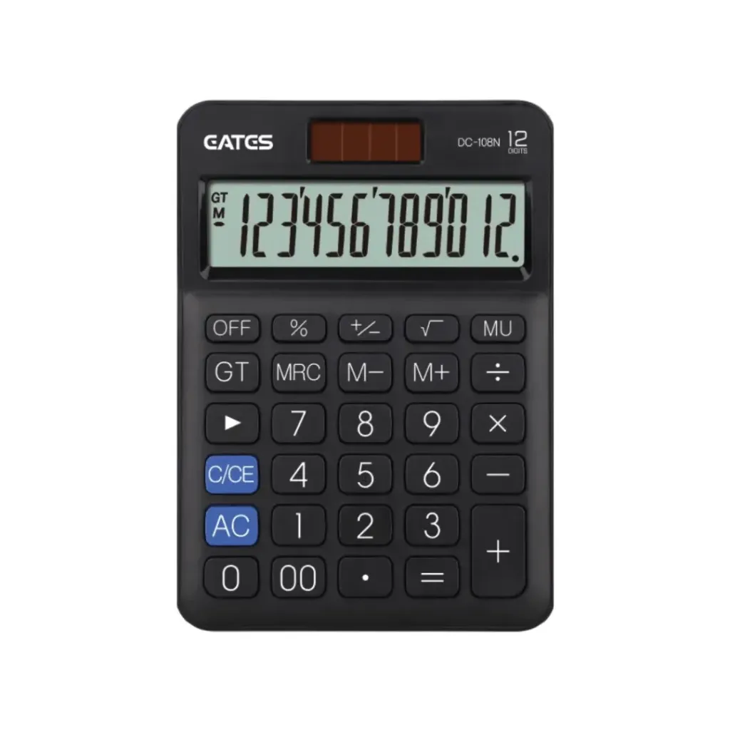 CALCULADORA EATES 12 DIGITOS DC-108N NEGRA 98MMX136MM