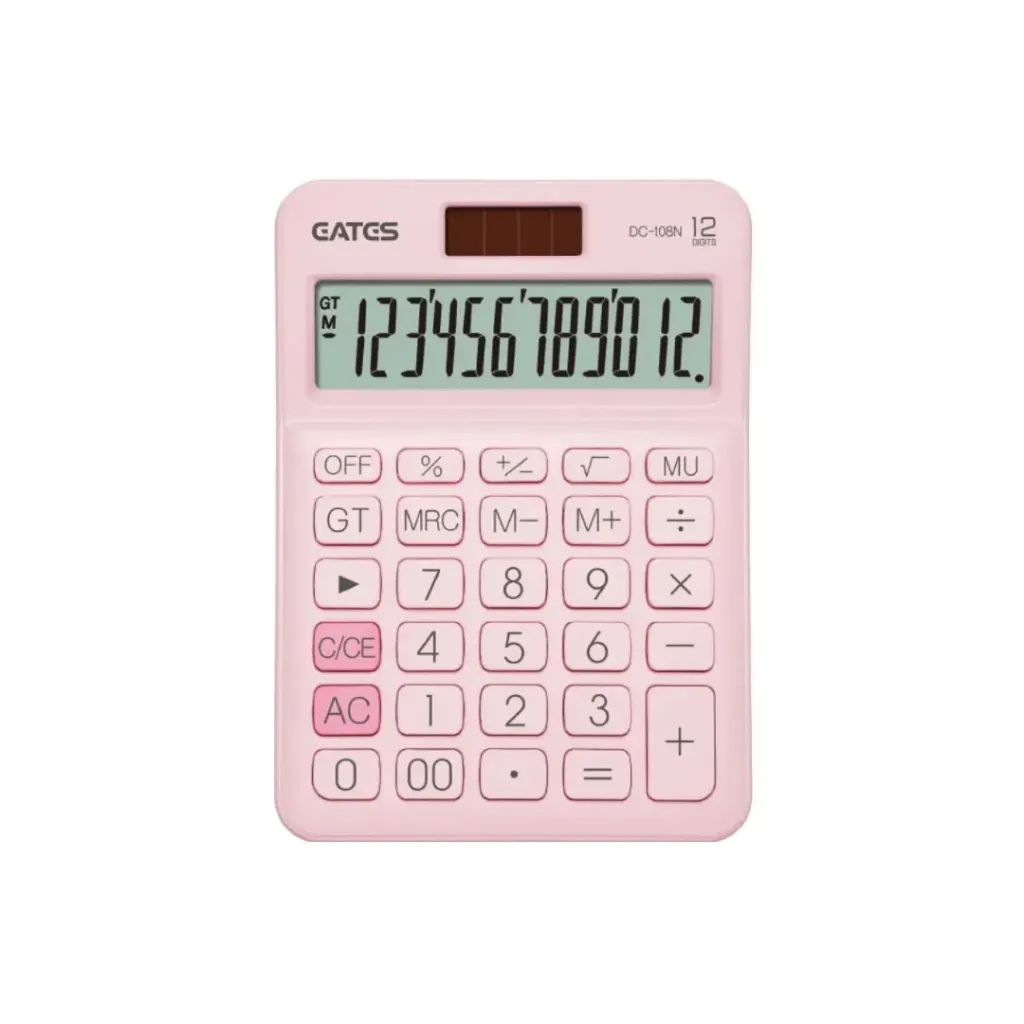 CALCULADORA EATES 12 DIGITOS DC-108N ROSADA 98MMX136MM