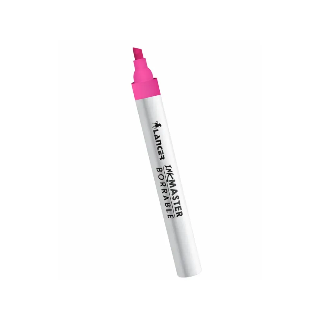 MARCADOR PIZARRA LANCER PUNTA BISEL ROSADO